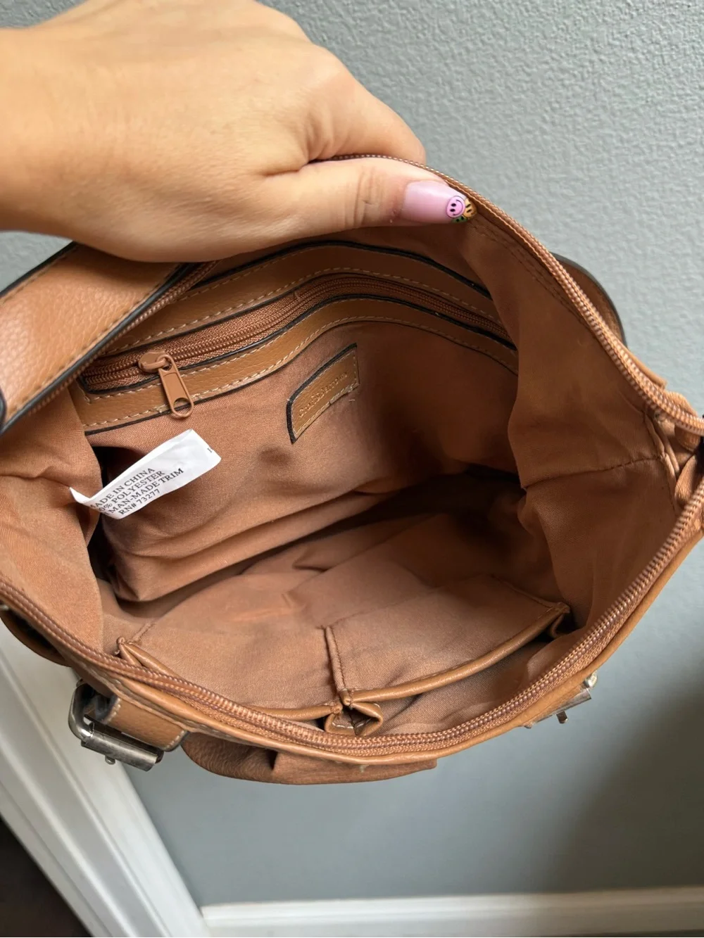 croft & barrow Cognac Pebbled Hobo Shoulder Bag